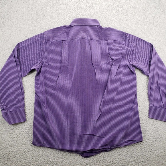 Sean‎ John Shirt Men's 16.5 34/35 Purple Striped Vintage Button Up Long Sleeve - Picture 7 of 11
